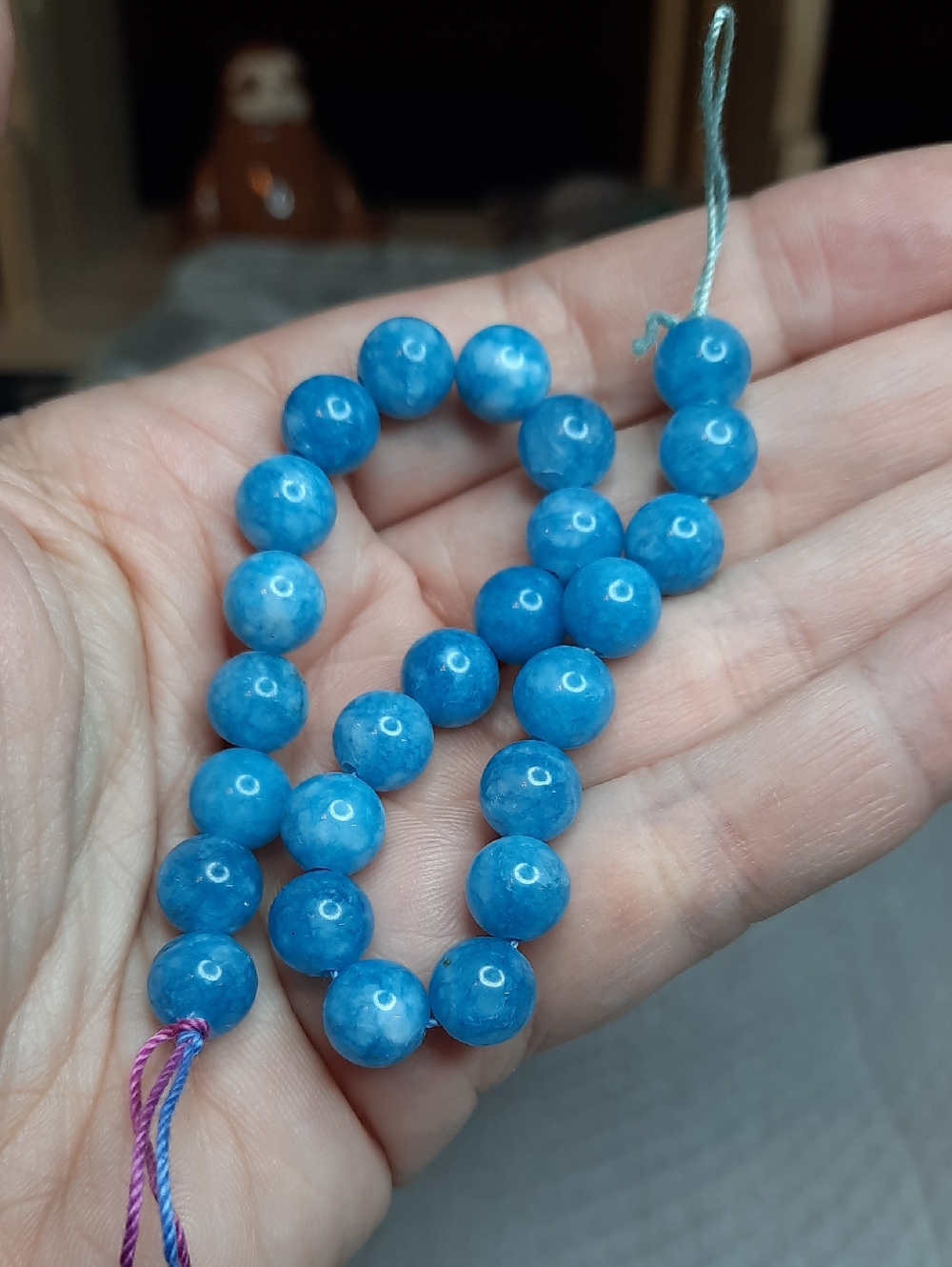 #4- 8mm Blue Quartz Round Bead 8inch Strand